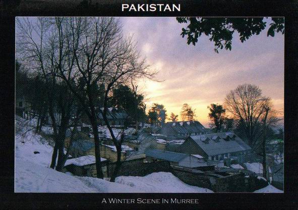 (image for) Pakistan Beautiful Postcard Winter Scene Murree